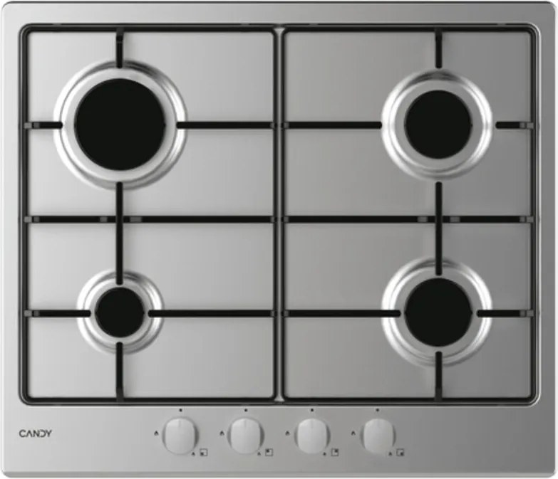Candy - Piano Cottura CHW6BRX a Gas 4 Fuochi Gas Colore Inox