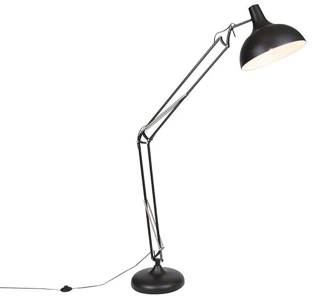 Lampada da terra industriale nera regolabile - Hobby