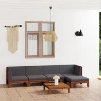 Set Divani da Giardino 6 pz con Cuscini in Massello di Acacia 3058141