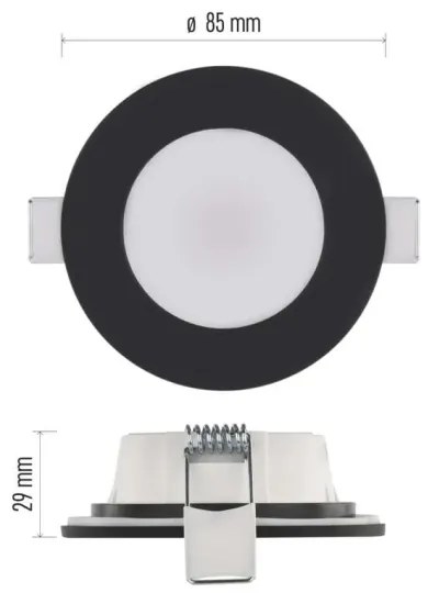LED lampada da incasso bagno LORI LED/4,5W/230V IP65 2700/4000K nero