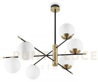 Gourmet lampadario da soffitto 6 luci attacco e14 in vetro soffiato...
