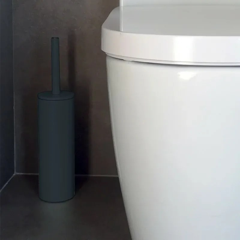 Set pattumiera 5lt a pedale e portascopino in acciaio nero opaco Axin