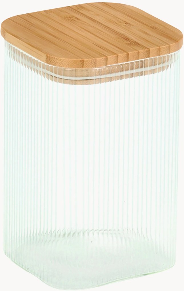 Set contenitori in vetro borosilicato con coperchio in bambù Flow, set da 6