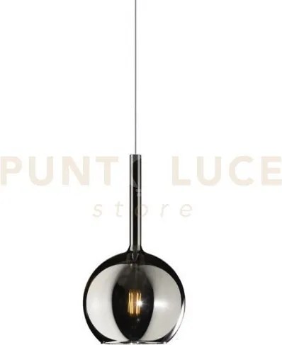 Lampadario a sospensione vetro 1555 medio cromo 1 luce attacco e27 ...