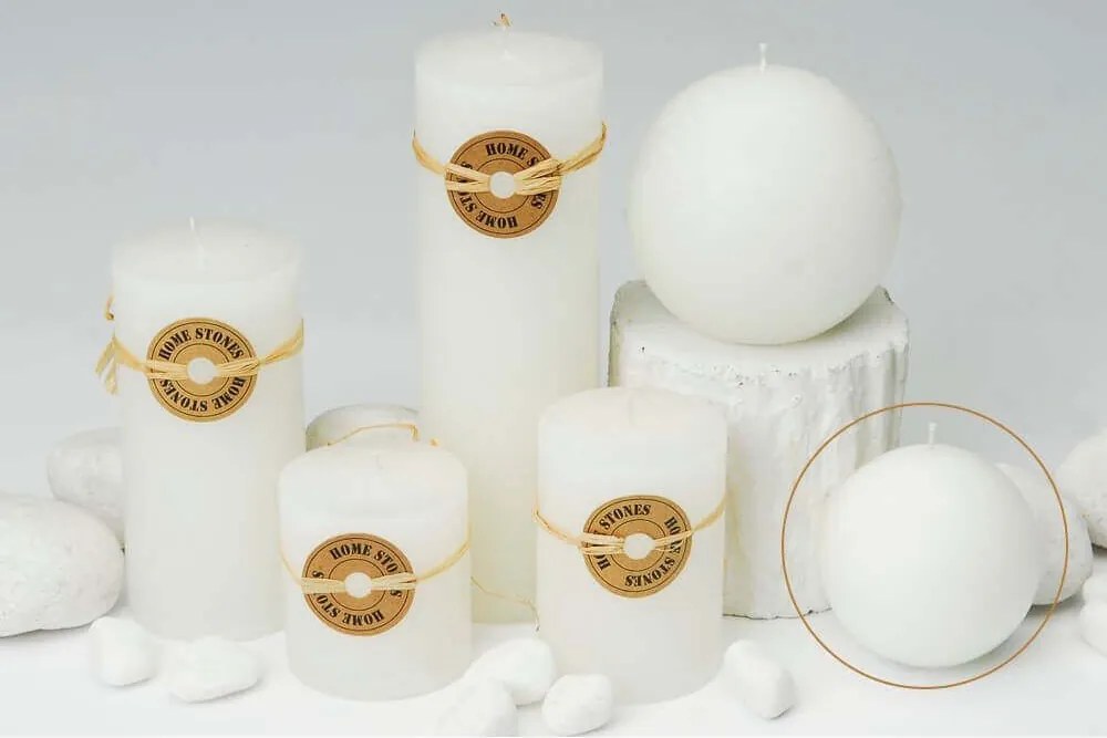 WHITEY - candela sferica profumata 8 cm