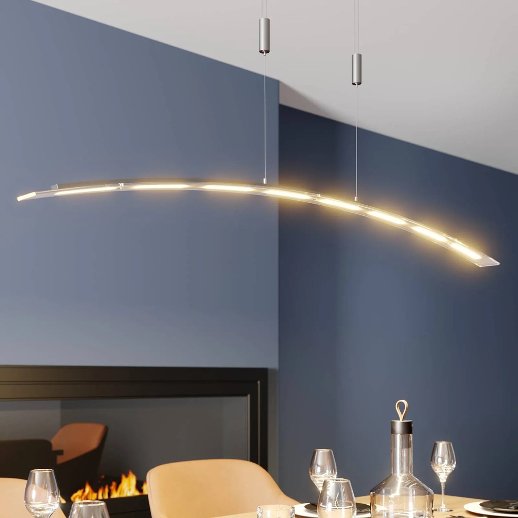 Lindby lampada LED a sospensione Manon, regolabile in altezza, grigio, metallo