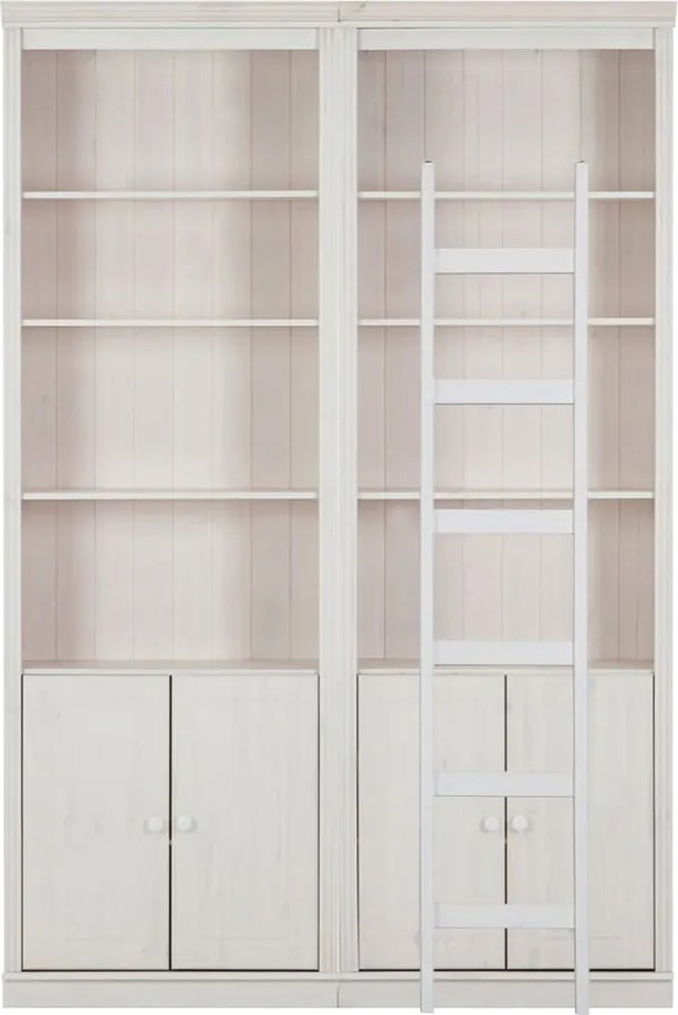 Libreria in legno di pino bianco 148x223 cm Anita - Støraa