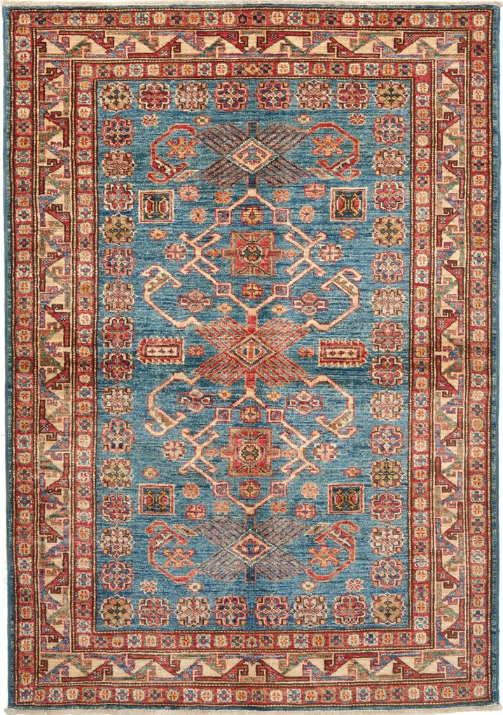 Kazak Tappeto 160x110 Blu (Pakistan) Annodato A Mano