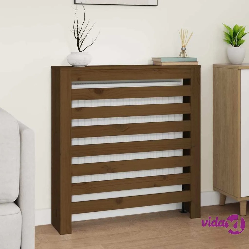 vidaXL Copertura Termosifone Miele 79,5x19x84 cm Legno Massello Pino