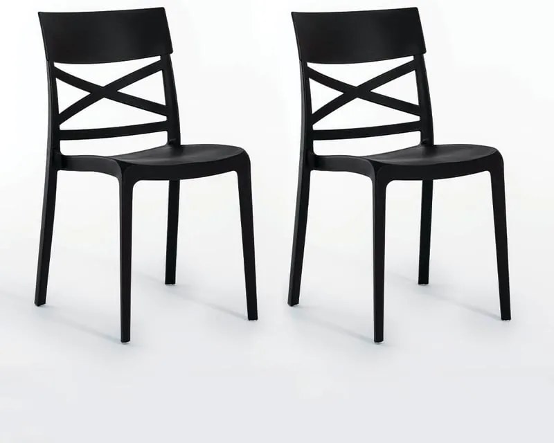 Sedia da giardino London Cross NEW GARDEN antracite, set da 2 pezzi