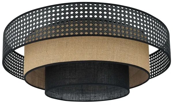 Brilagi - Lampada LED da soffitto DAKOTA LUNETA LED/12W/230V Ø 60 cm nero/ratán