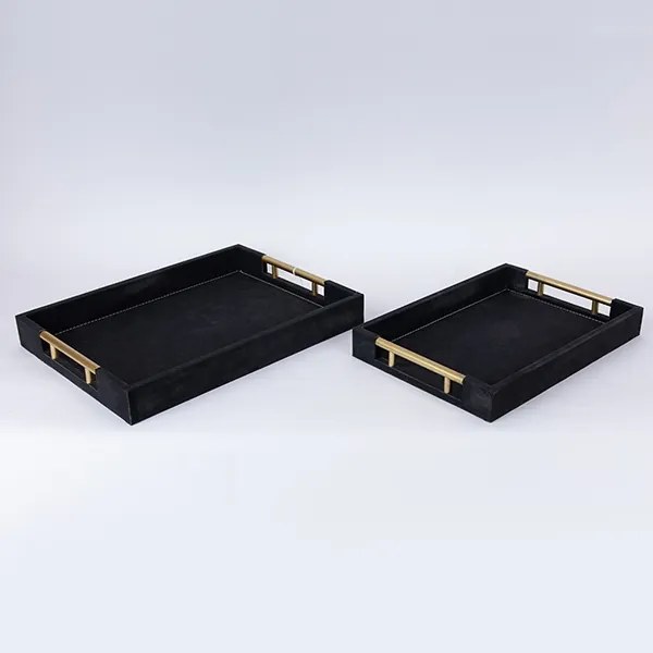 SET 2x Vassoio decorativo 40x30/34x24 cm nero