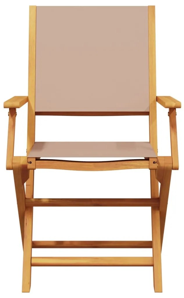 Set da pranzo da giardino 7 pz tortora tessuto e legno massello
