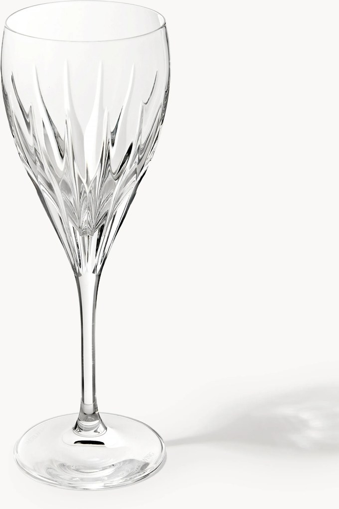 Set di 2 bicchieri da vino bianco fatti a mano con scanalatura in rilievo Dionysos