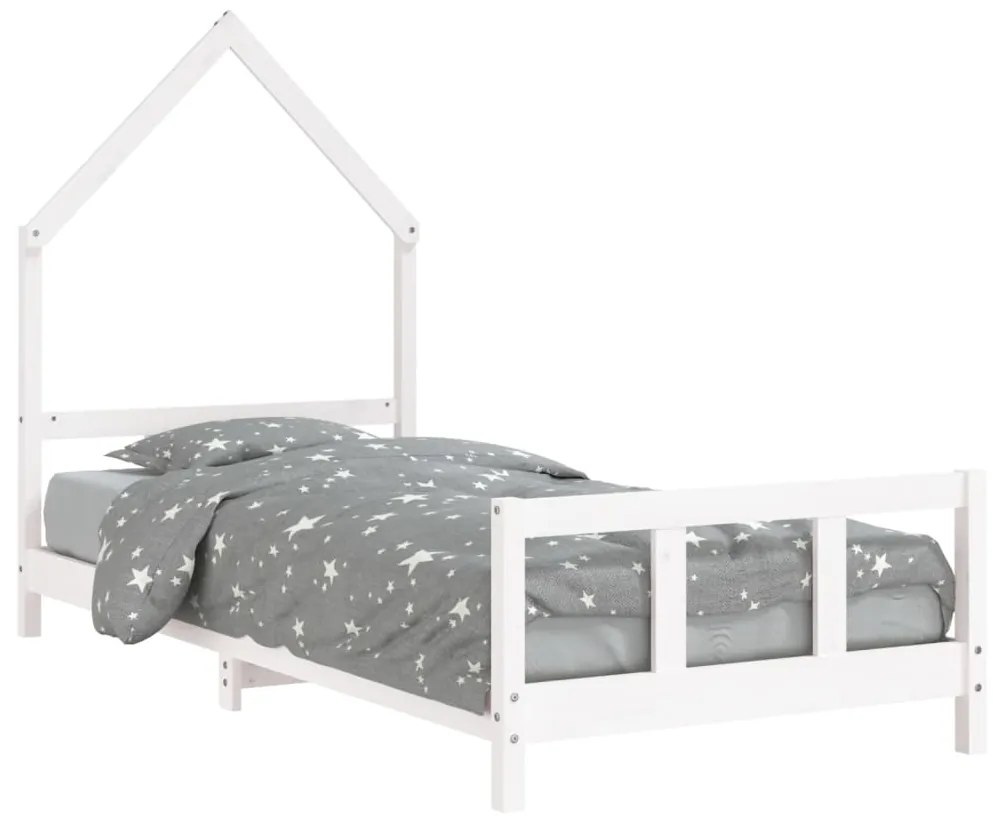 Giroletto per bambini bianco 90x190cm in legno massello di pino