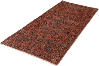 Antik Medaglione Floreale Rosso Ruggine Blu Scuro 92x200 Cm