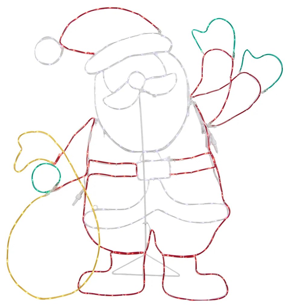 Lampada da terra natalizia Babbo Natale 117 cm con LED e timer IP44 - Pax