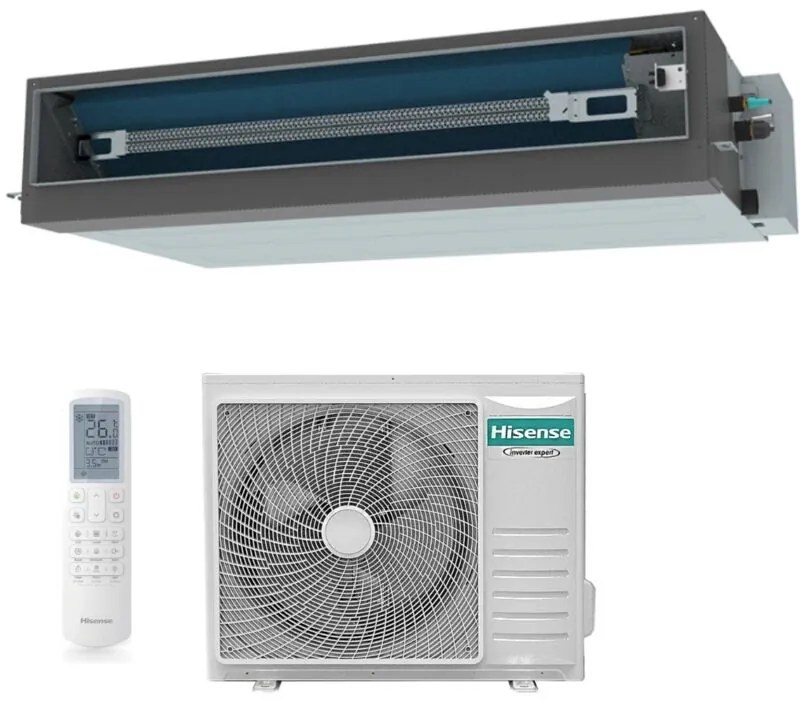 Climatizzatore Condizionatore Hisense Inverter Canalizzato Canalizzabile serie turbo 24000 Btu AUD71UX4RFM8 + AUW71U4RK8 R-32 Wi-Fi Optional Classe