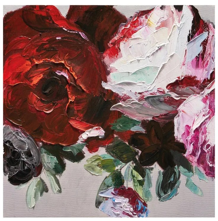 Dipinto su tela Rosa rossa2, rosso 60 x 60 cm