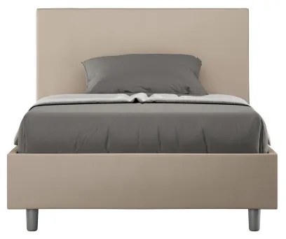Letto una piazza e mezza senza rete imbottito 120x200 similpelle tortora Adele