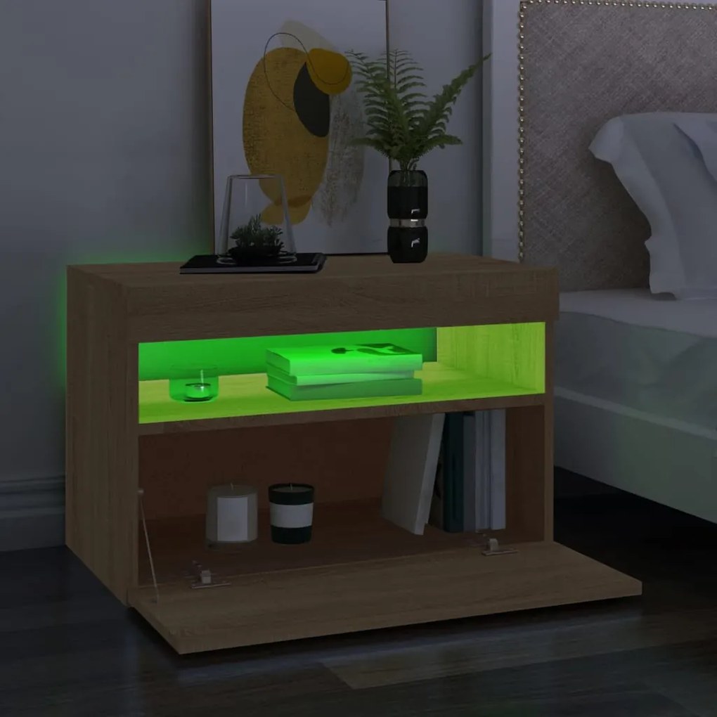 Mobili porta tv con led 2 pz rovere sonoma 60x35x40 cm