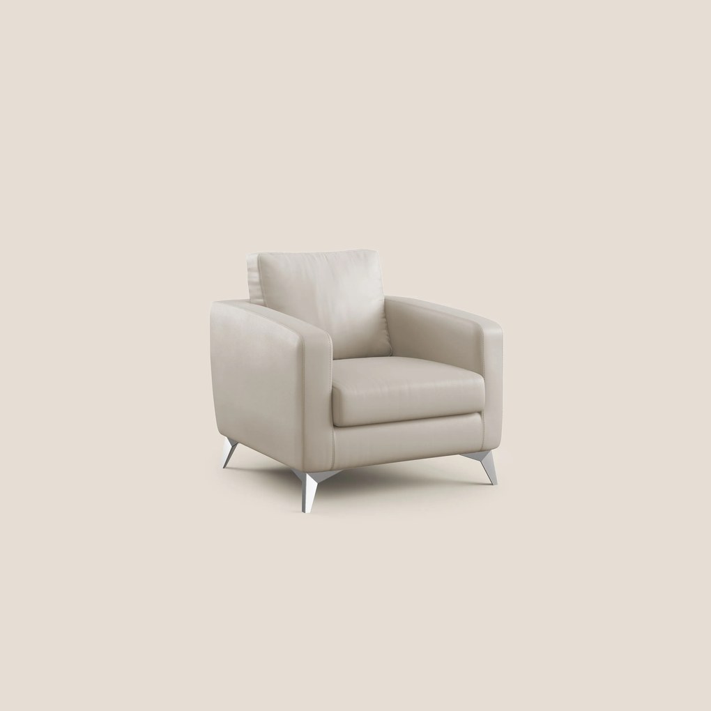 Orione Poltroncina in ecopelle moderna e impermeabile T04 beige