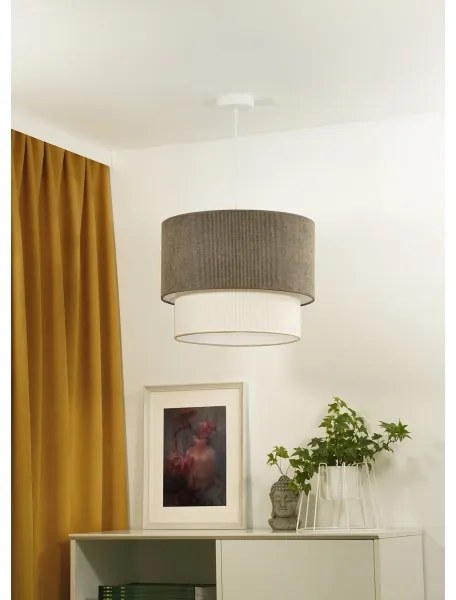 Duolla - Lampadario a sospensione con filo CORDUROY 1xE27/15W/230V diametro 40 cm marrone/color crema