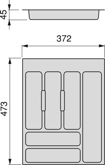 Portaposate Optima Vertex/Concept 500mm (Spalle 16mm) M 450 Plastica Bianca Tecnoplastica Emuca...