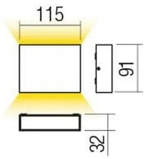 Redo 90376 - LED Applique da esterno KAMAL LED/4,4W/230V 3000K IP54 grigio