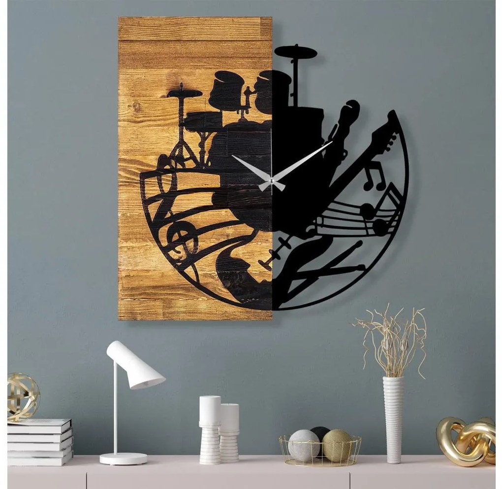 Orologio da parete 60x58 cm 1xAA legno/metallo