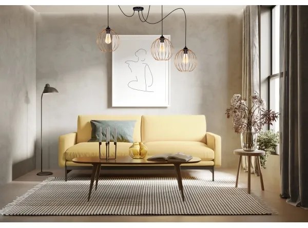 Lampadario a sospensione con filo MATT 3xE27/60W/230V ragno nero/rame