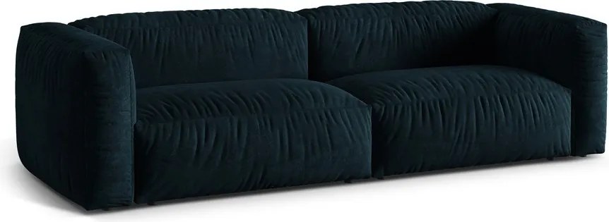 Divano componibile blu scuro con rivestimento in velluto 240 cm Martina – Micadoni