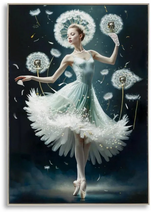 Dipinto Su Tela Laccato Dancing C/Cornice -B- 72x4x102