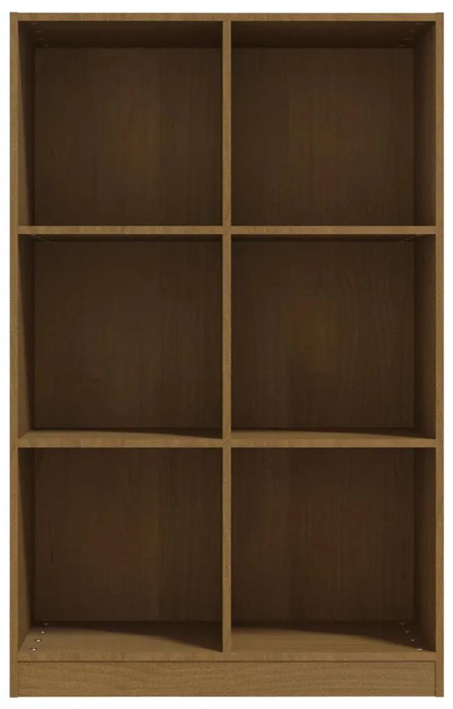Libreria miele 70x33x110 cm in legno massello di pino