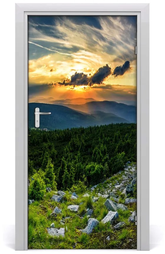 Adesivo per porta interna Panorama delle montagne 85x205 cm