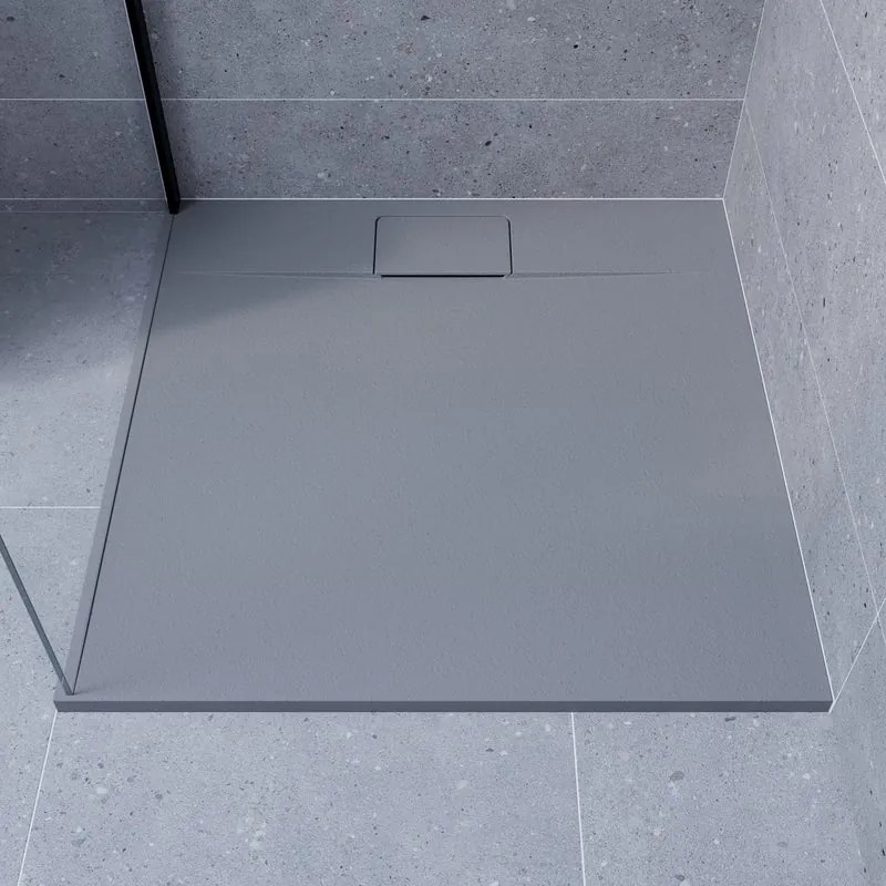Piatto doccia SENSEA in composito minerale di resina gelificata Neo grigio L 100 x L 100 x H 2.7 cm opaco effetto marmo