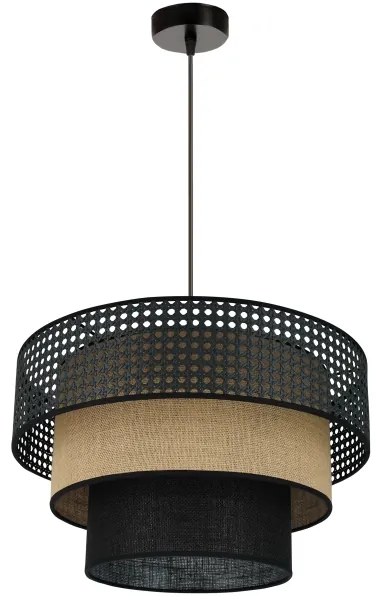 Brilagi - Lampadario a sospensione DAKOTA LUNETA 1xE27/15W/230V Ø45 cm nero/ratá
