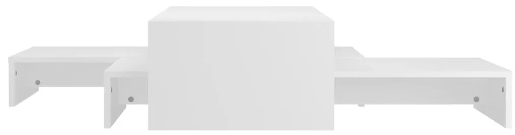 Set tavolini estraibili bianchi 100x100x26,5 cm in multistrato