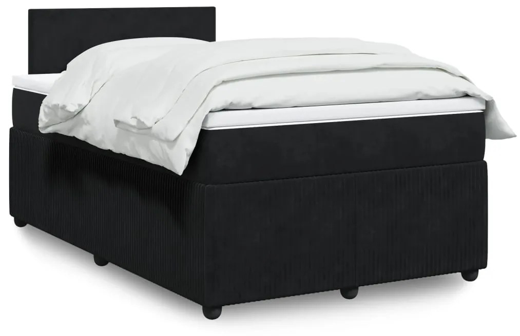 Giroletto A Molle Con Materasso Nero 120x190 Cm İn Velluto /