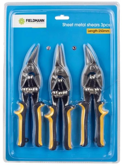 Fieldmann - Cesoie per metallo 3 pz