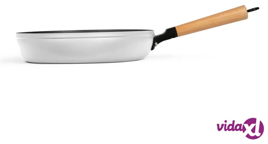 Livoo Set di Padelle per Friggere 2 pz con Manici in Legno Bianco