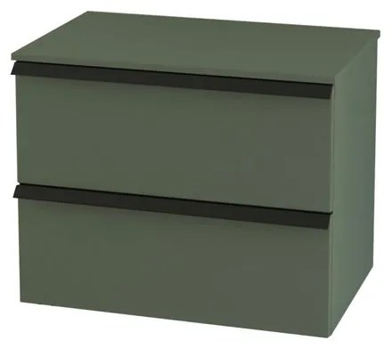Mobile da bagno sotto lavabo BADEN HAUS Rodi verde laccato opaco L 70 x H 57 x P 46 cm 2 cassetti, lavabo non incluso