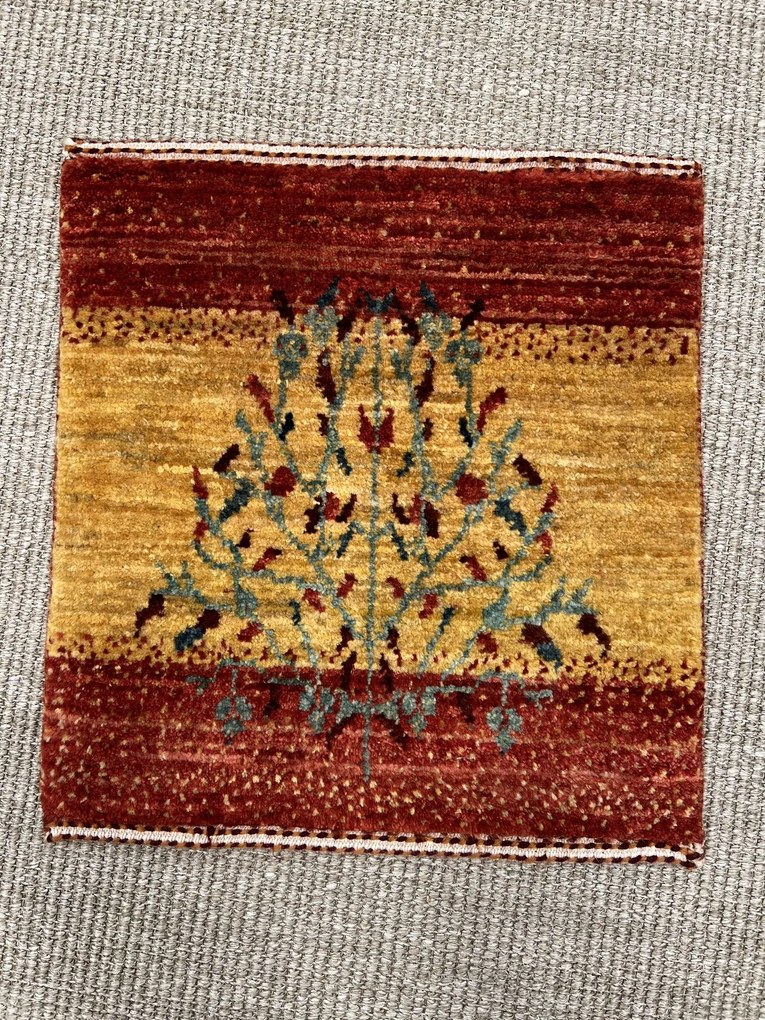Loribaft Tappeto 40 x 40 Giallo (Iran) Annodato A Mano