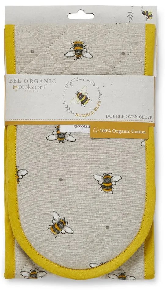 Presina doppia in cotone giallo-beige Bumble Bees - Cooksmart ®