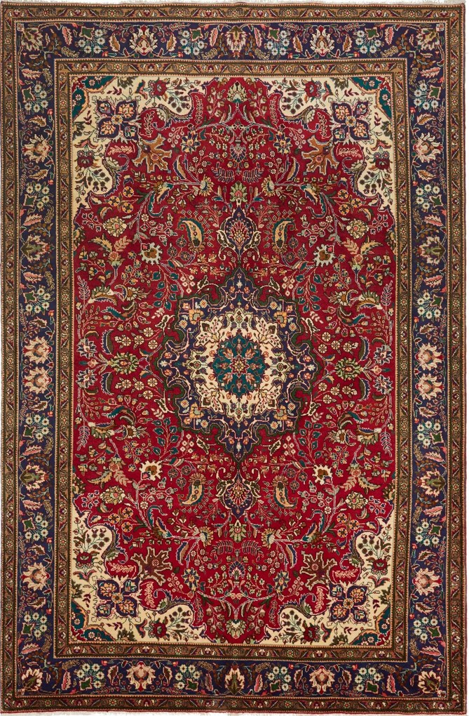 Tabriz Tappeto persiano 300 x 200 Rosso (Iran) Annodato A Mano