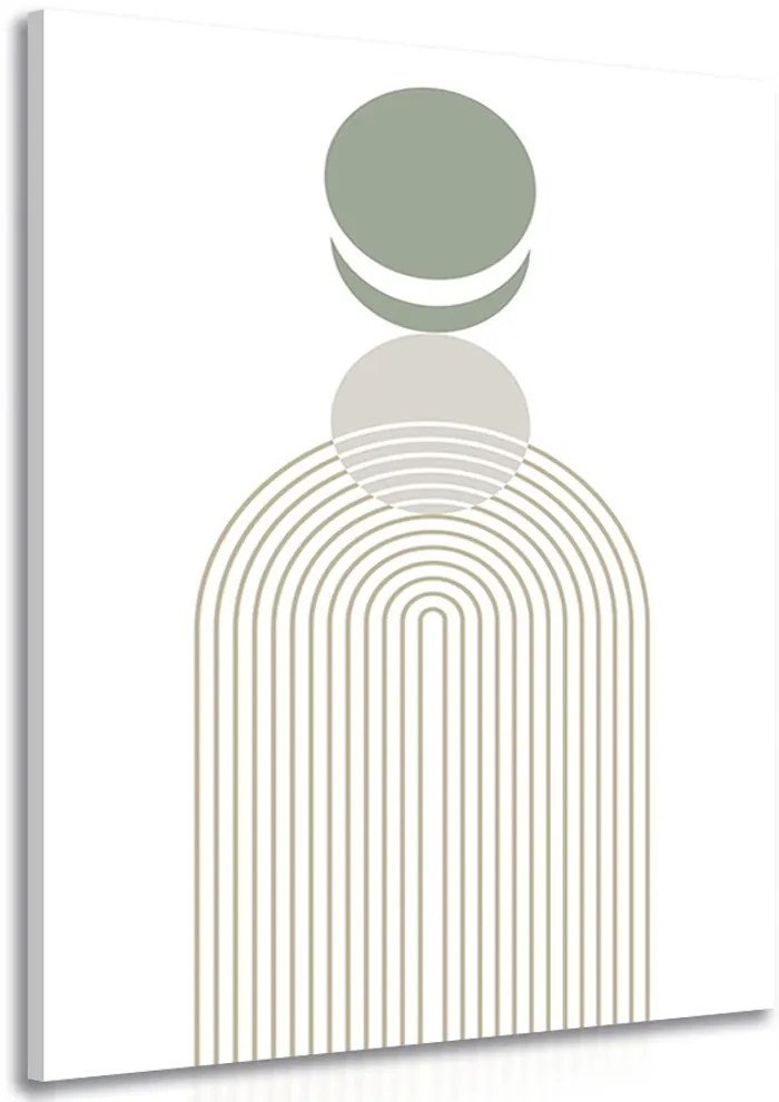 Stampa su tela – Arcobaleno moderno con cerchi Mid-Century