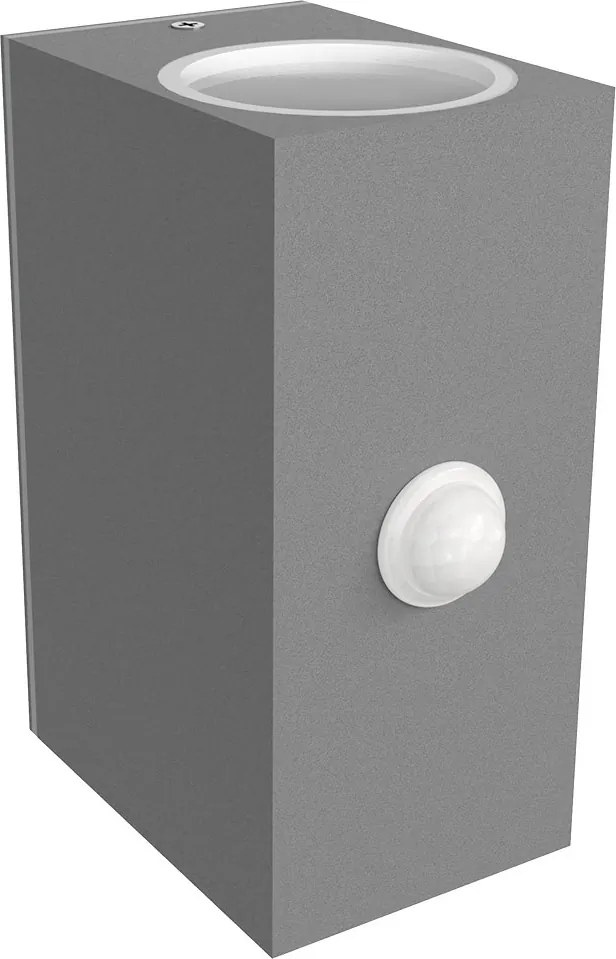 Applique GU10 con Sensore di Movimento IP65 Bidirezione - Grigia