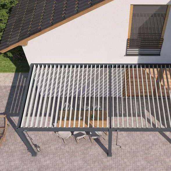 Pergola bioclimatica Ombréa addossata 3x6M in alluminio