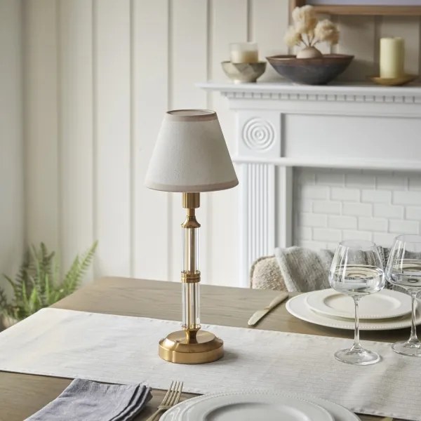 Endon 114849 - LED Lampada da tavolo ricaricabile dimmerabile MORTON LED/1,5W/5V ottone/beige