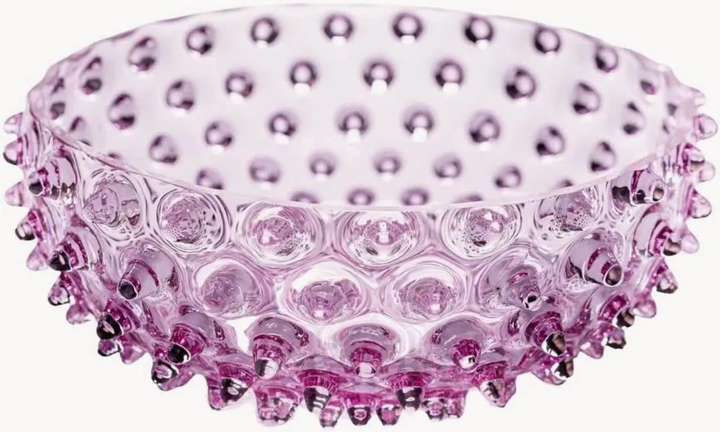 Ciotola da portata in vetro soffiato Hobnail